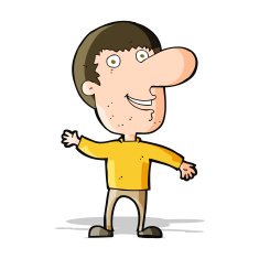 cartoon waving man N38