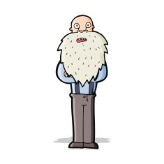 cartoon bearded old man N13