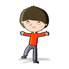cartoon excited boy N59
