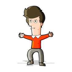 cartoon startled man N18
