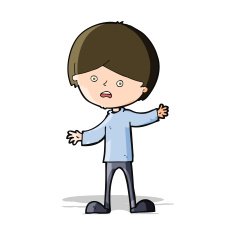cartoon unhappy boy N20