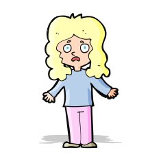 cartoon worried woman N26