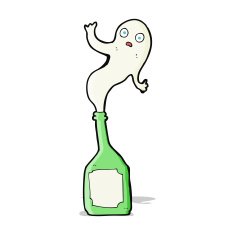 cartoon ghost in bottle N16