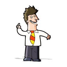 cartoon man with good idea N7