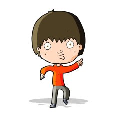 cartoon impressed boy pointing N4