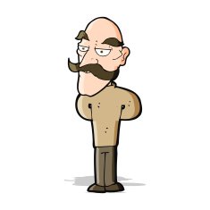 cartoon old man with mustache N10