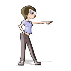 cartoon hip woman pointing N4