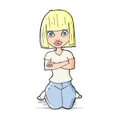 cartoon woman kneeling N4