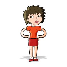 cartoon woman with hands on hips N67
