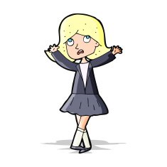 cartoon unhappy girl N6