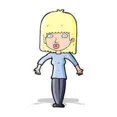 cartoon woman shrugging N18