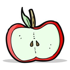 cartoon apple half N3