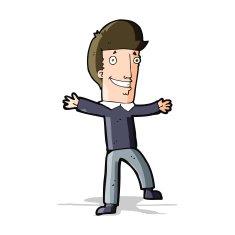 cartoon happy man N171