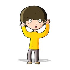 cartoon startled boy N16