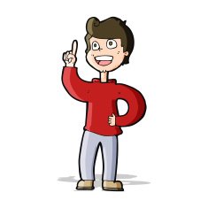 cartoon boy with great idea N4