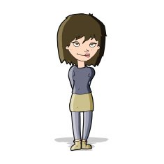 cartoon happy woman N91