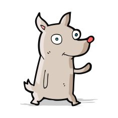 cartoon little dog waving N4