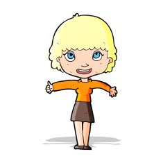 cartoon happy girl N39