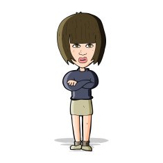 cartoon annoyed woman N68