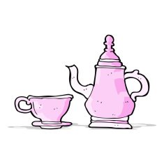 cartoon coffee pot and cup N6