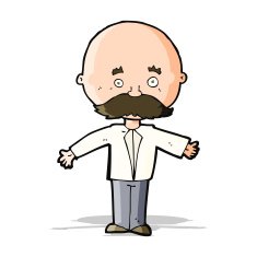 Cartoon Man With Mustache N46