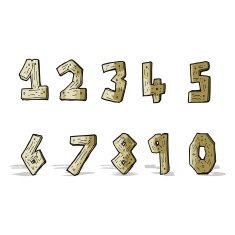 cartoon wooden numbers N4