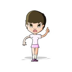 cartoon girl with idea N7