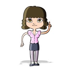 cartoon woman with idea N84