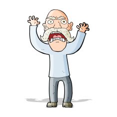 cartoon angry old man N56