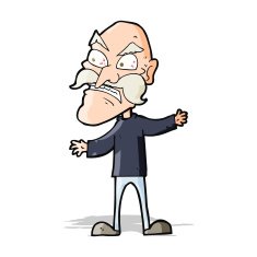 cartoon angry old man N57