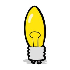 cartoon electric light bulb N12
