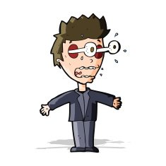cartoon staring man N19