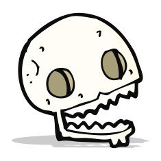 cartoon spooky skull N68
