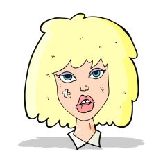 cartoon woman with bruised face N3