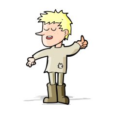 cartoon poor boy with positive attitude N4