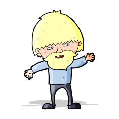 cartoon happy bearded man waving N4