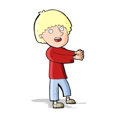 cartoon happy man showing N4