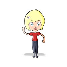 cartoon pretty woman waving N29