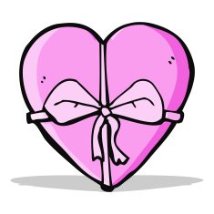 cartoon heart shaped present N4