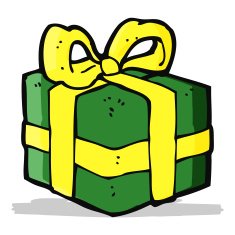 cartoon christmas present N36
