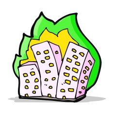 cartoon burning buildings N4