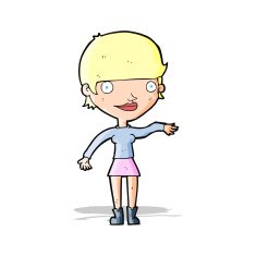 cartoon happy woman N94