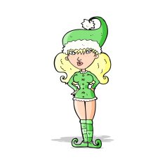 cartoon santa's helper woman N4