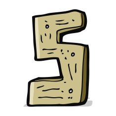 cartoon wooden number N21