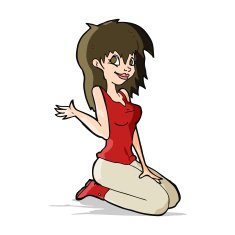cartoon pretty girl waving N11