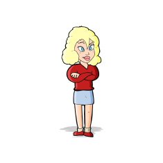 cartoon woman with crossed arms N14