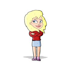 cartoon woman with crossed arms N15
