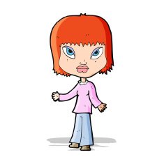 cartoon woman with open arms N29