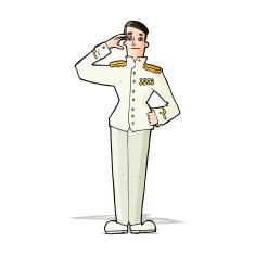 cartoon military man in dress uniform N5