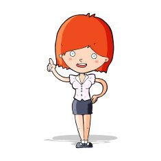 cartoon woman with idea N87